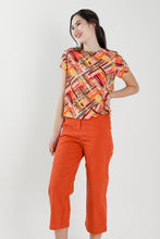 Val Orange Geometric Blouse