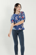 Fen Blue Oriental Blouse