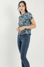 Jen Aqua Blooms Blouse