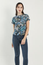 Jen Aqua Blooms Blouse