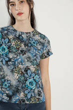 Jen Aqua Blooms Blouse