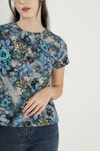 Jen Aqua Blooms Blouse