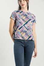 Val Purple Geometric Blouse