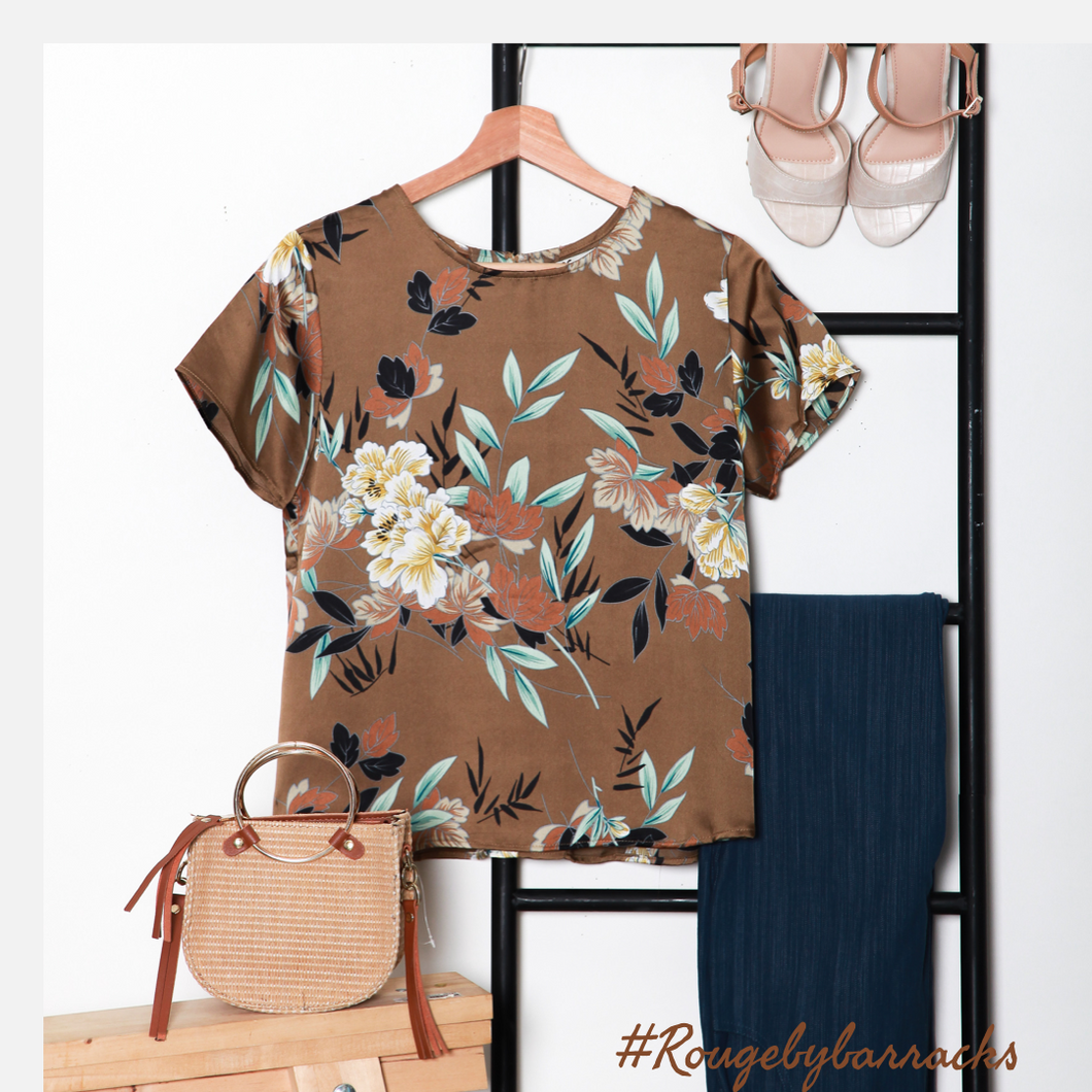 The Mildred Floral Blouse Brown